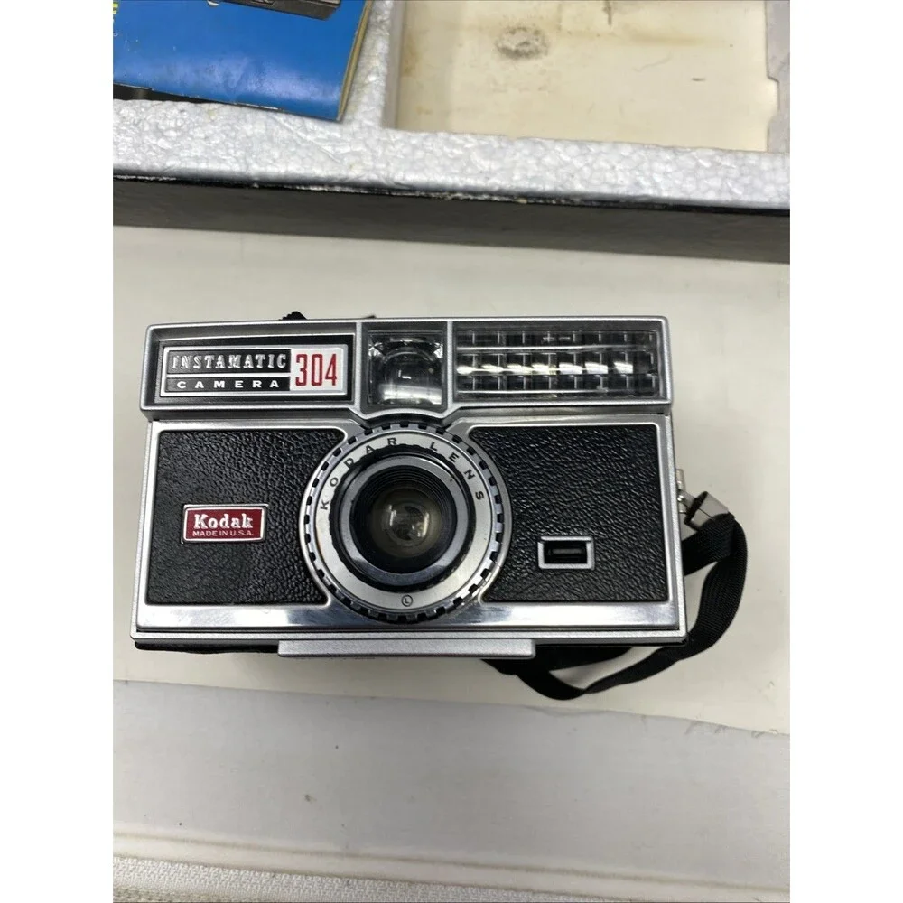 Vintage Kodak Instamatic 304 Outfit With Camera,Box, Original